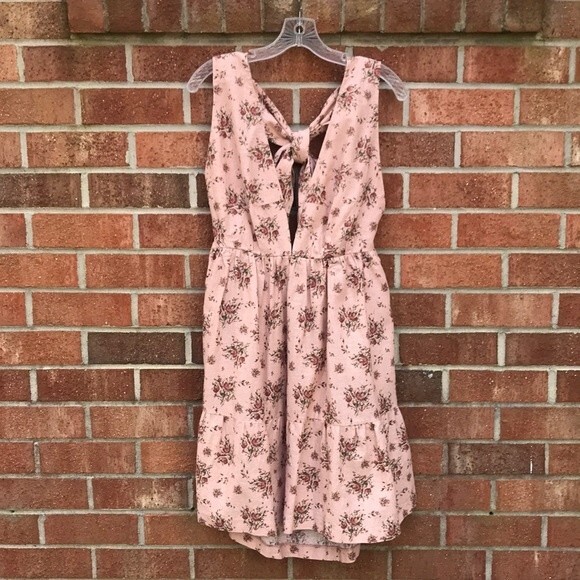 House Of Harlow 1960 Linen Blend Floral Halter Mini Dress sz Large NWT - Picture 2 of 15